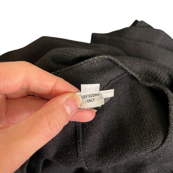 Helen Hsu NY Plus 1x Cardigan Vneck Sweater Button Front Ribbed Black - Picture 3 of 9